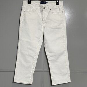 Levi's San Francisco White Classic Demi Curve Mid Rise Cropped Jeans Siz…